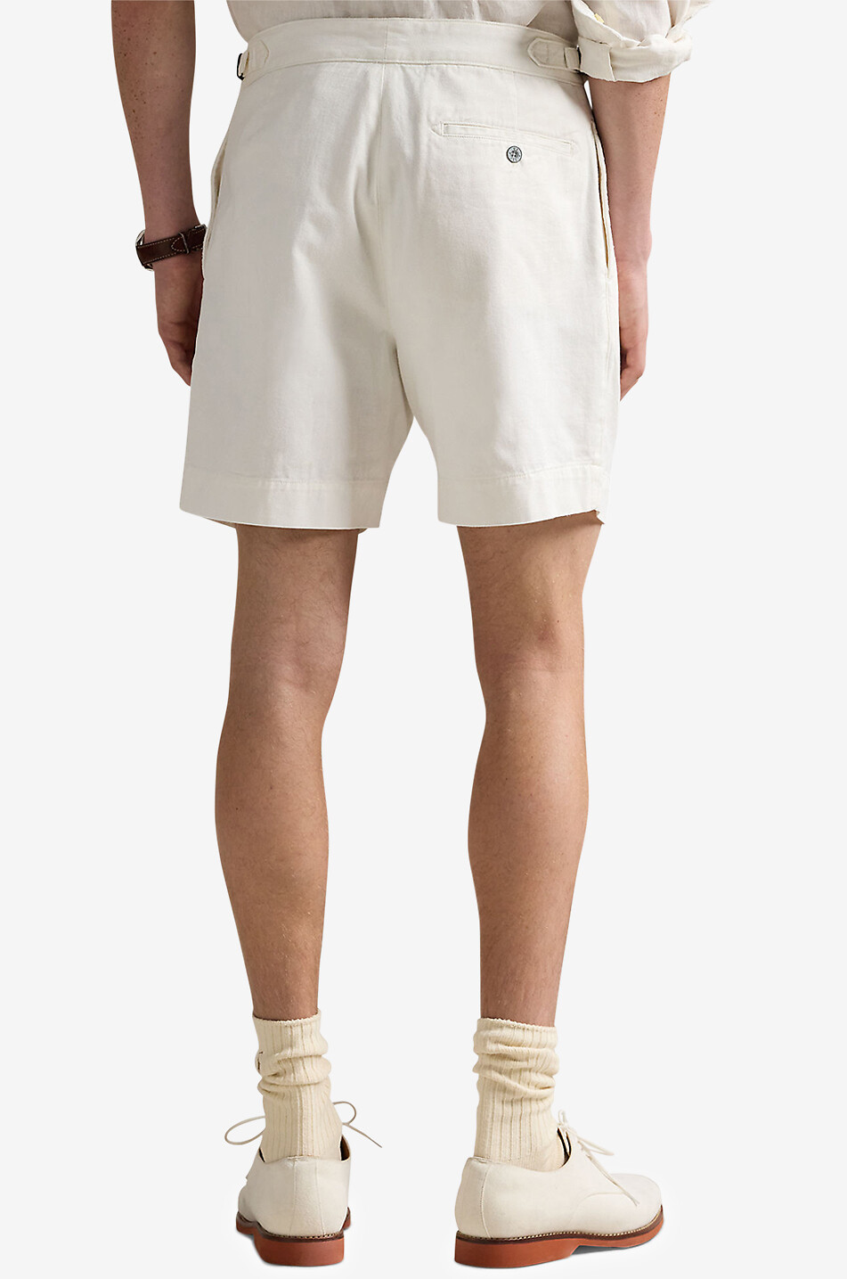 POLO RALPH LAUREN Relaxed Fit cotton twill shorts with waistband tucks Men WHITE 3