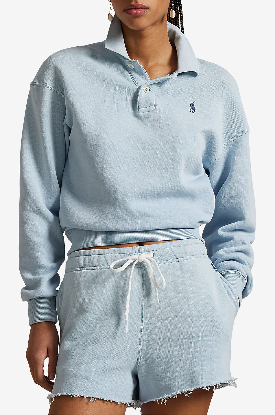 POLO RALPH LAUREN Pony lightweight sweat polo shirt Women LIGHT BLUE 2