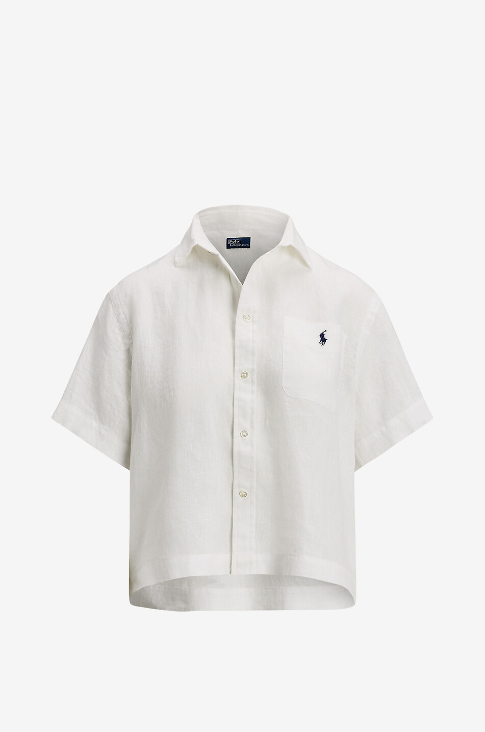 Pony short-sleeved linen boxy shirt