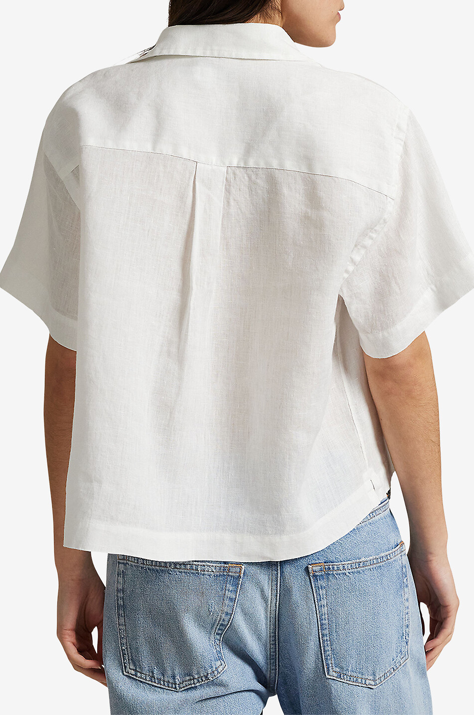 POLO RALPH LAUREN Pony short-sleeved linen boxy shirt Women WHITE 4