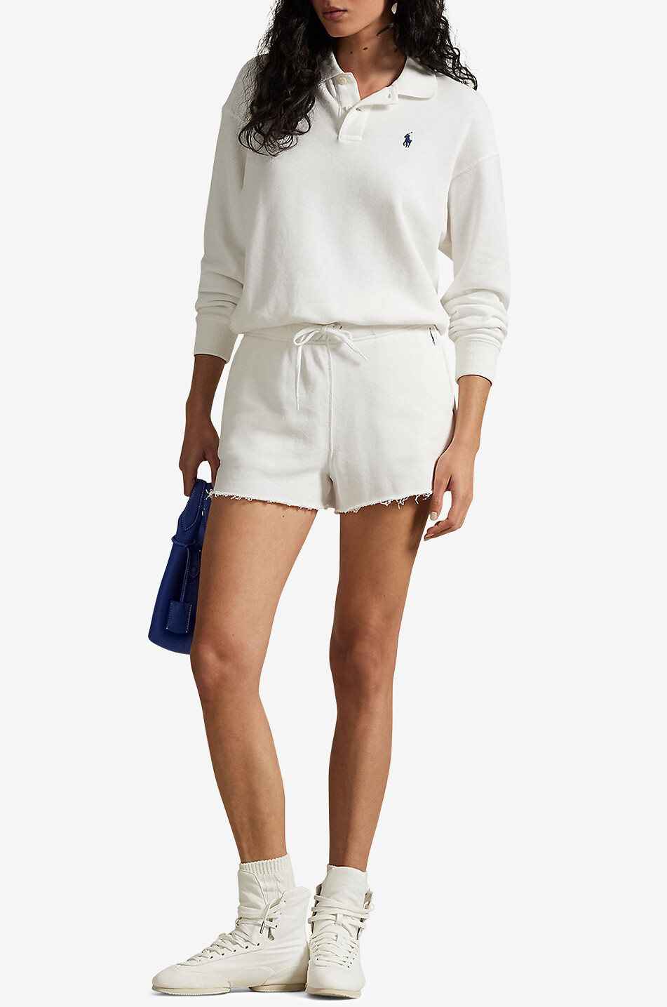 POLO RALPH LAUREN Short en molleton effiloché Pony Femme BLANC 4