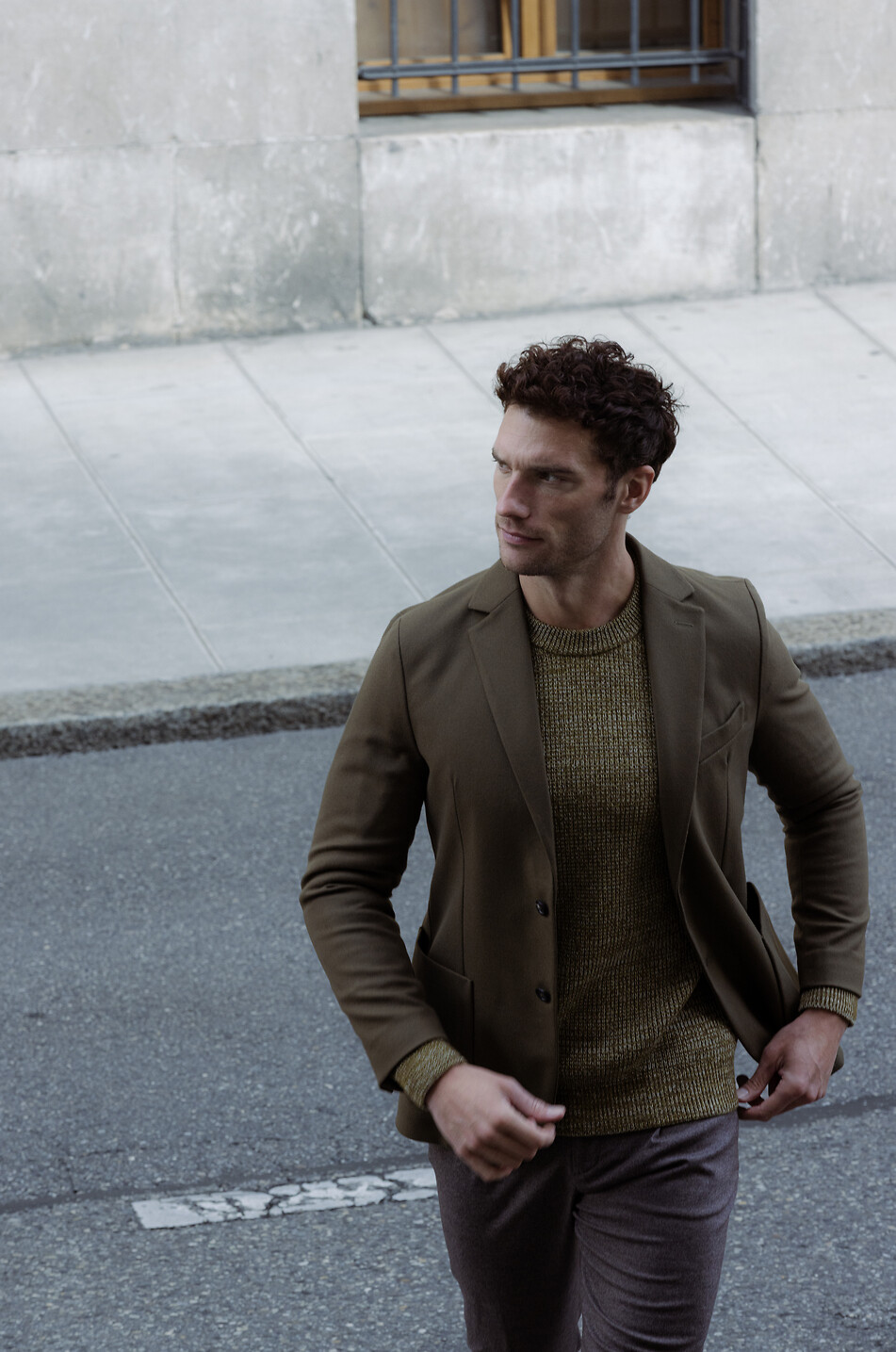 BOGLIOLI K.Jacket textured single-breasted blazer Men DARK GREEN 3