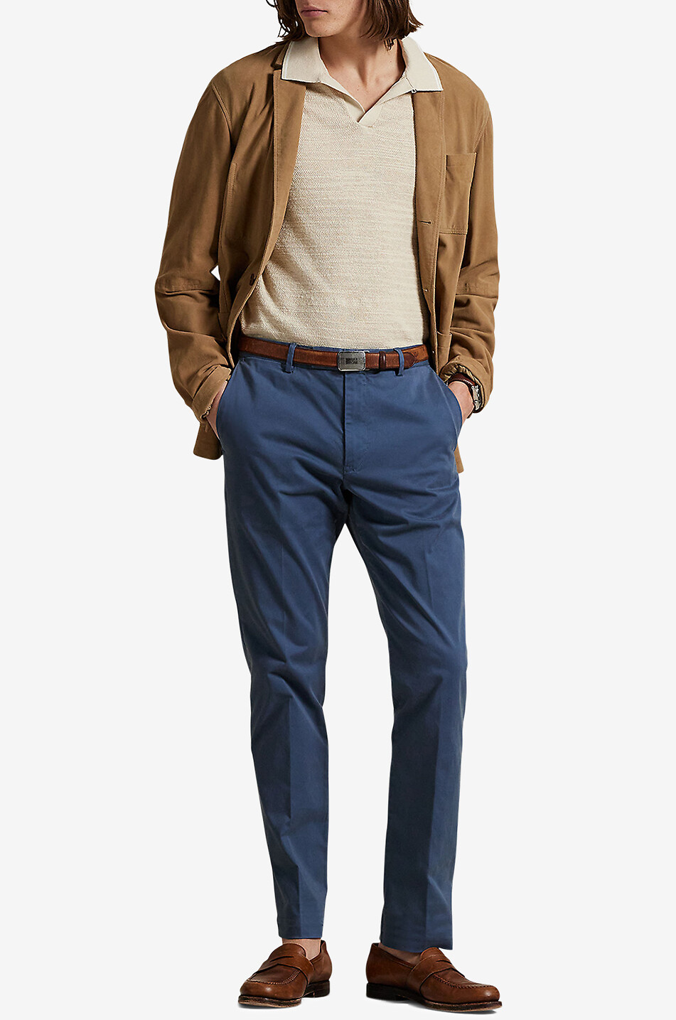 POLO RALPH LAUREN Jarrett satinette slim fit chino trousers Men DARK BLUE 6