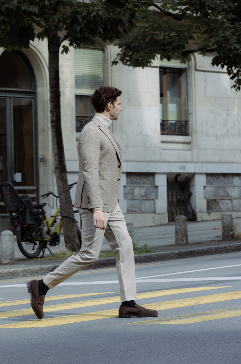 LEMAIRE Twisted Belted Snowy denim wide-leg trousers Men EGGSHELL 3