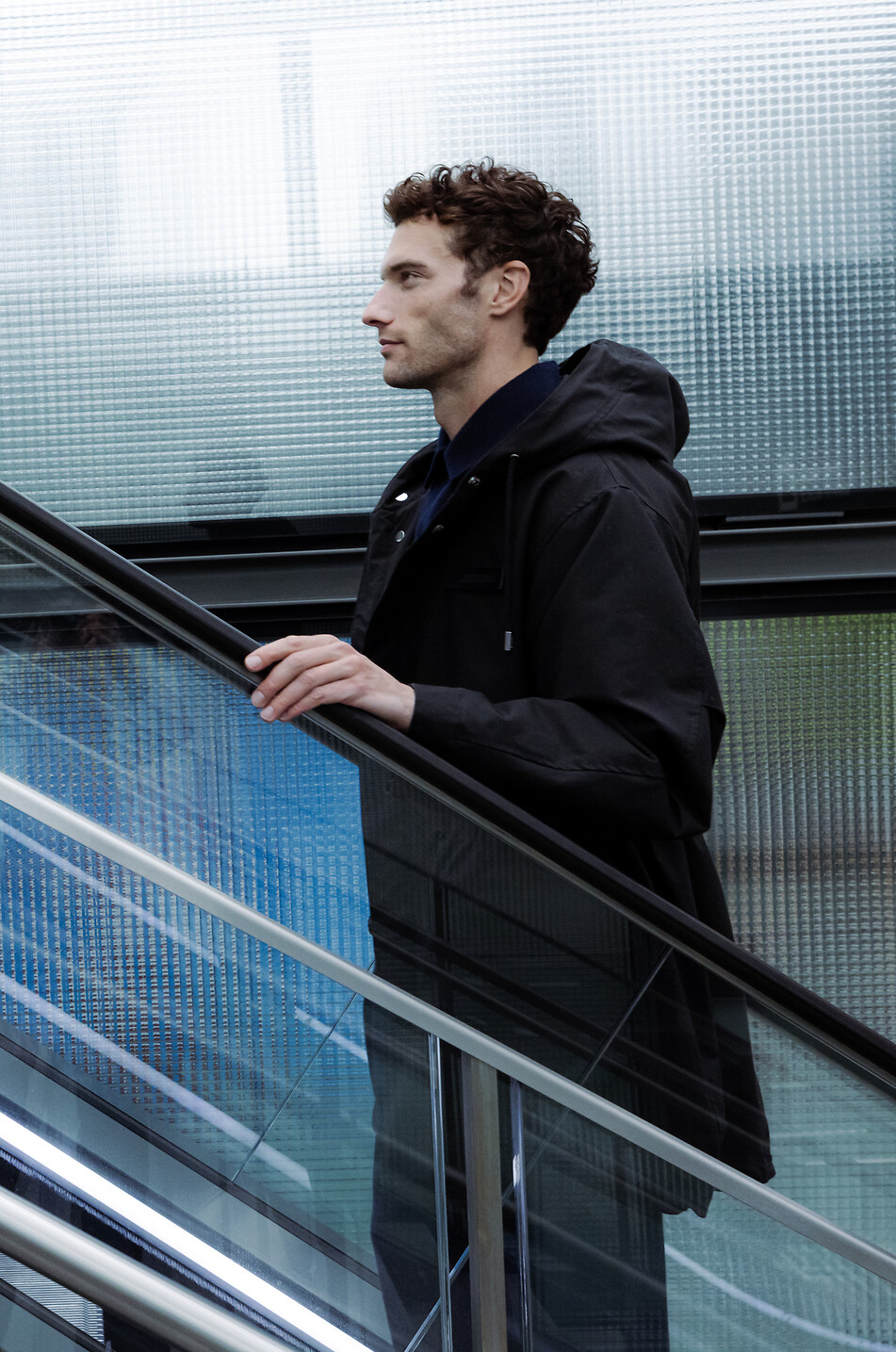 La Parka Marrone hooded technical canvas parka