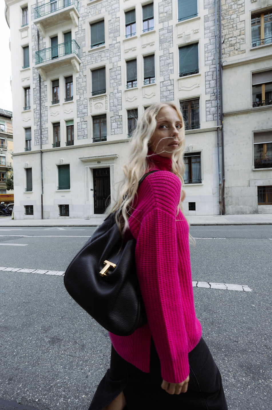 LISA YANG Gerippter Pullover aus Kaschmir mit Schornsteinkragen Therese Damen ROSA 3