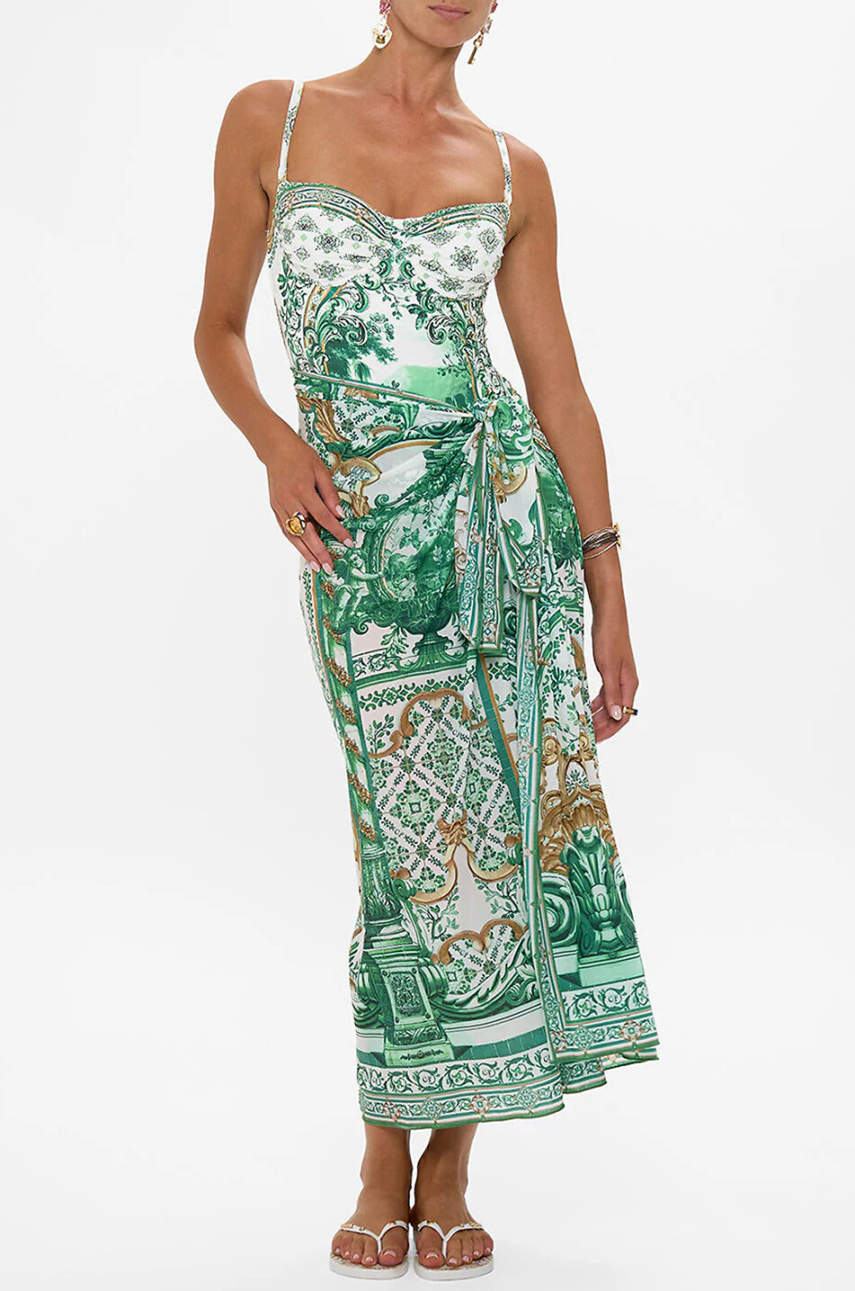 CAMILLA Corridor of Calm long sarong Women GREEN 4