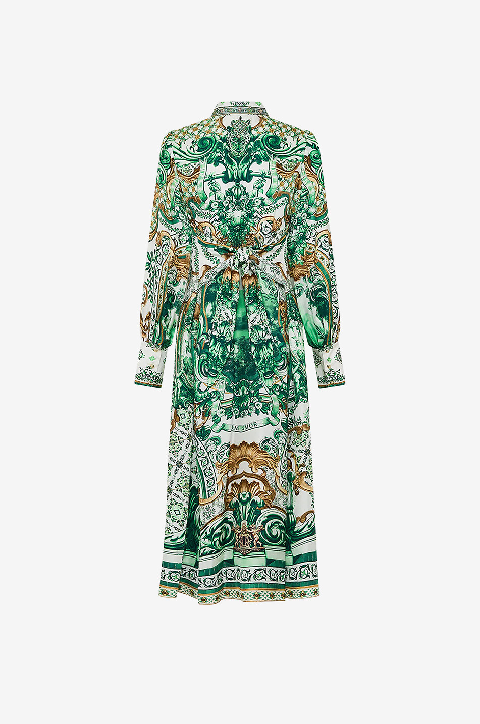CAMILLA Corridor of Calm midi silk shirt dress Women GREEN 2