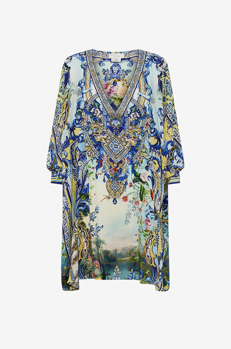 CAMILLA Wall to Wall Wonders silk short kaftan Women BLUE 1