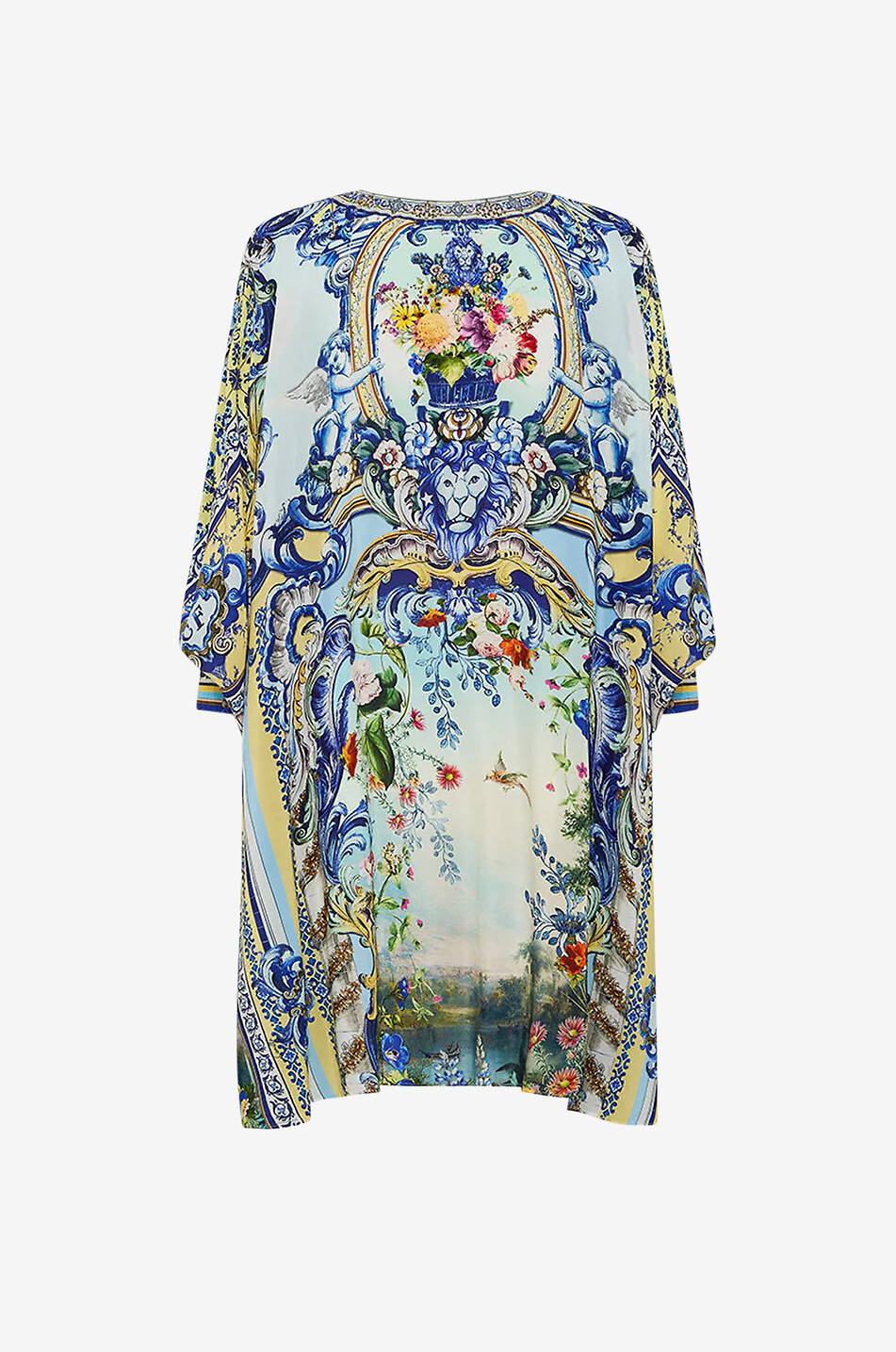 CAMILLA Wall to Wall Wonders silk short kaftan Women BLUE 2