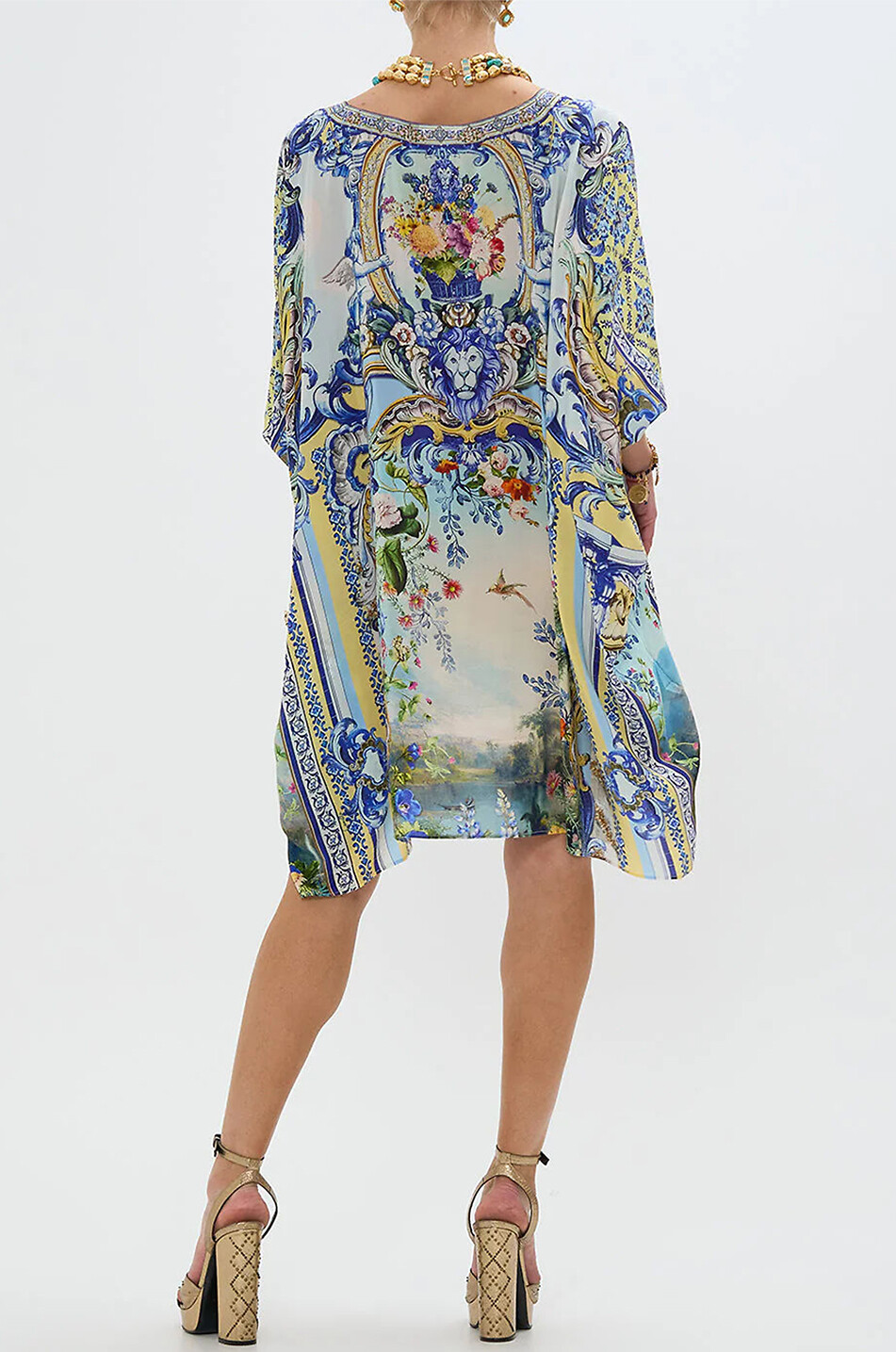 CAMILLA Wall to Wall Wonders silk short kaftan Women BLUE 6