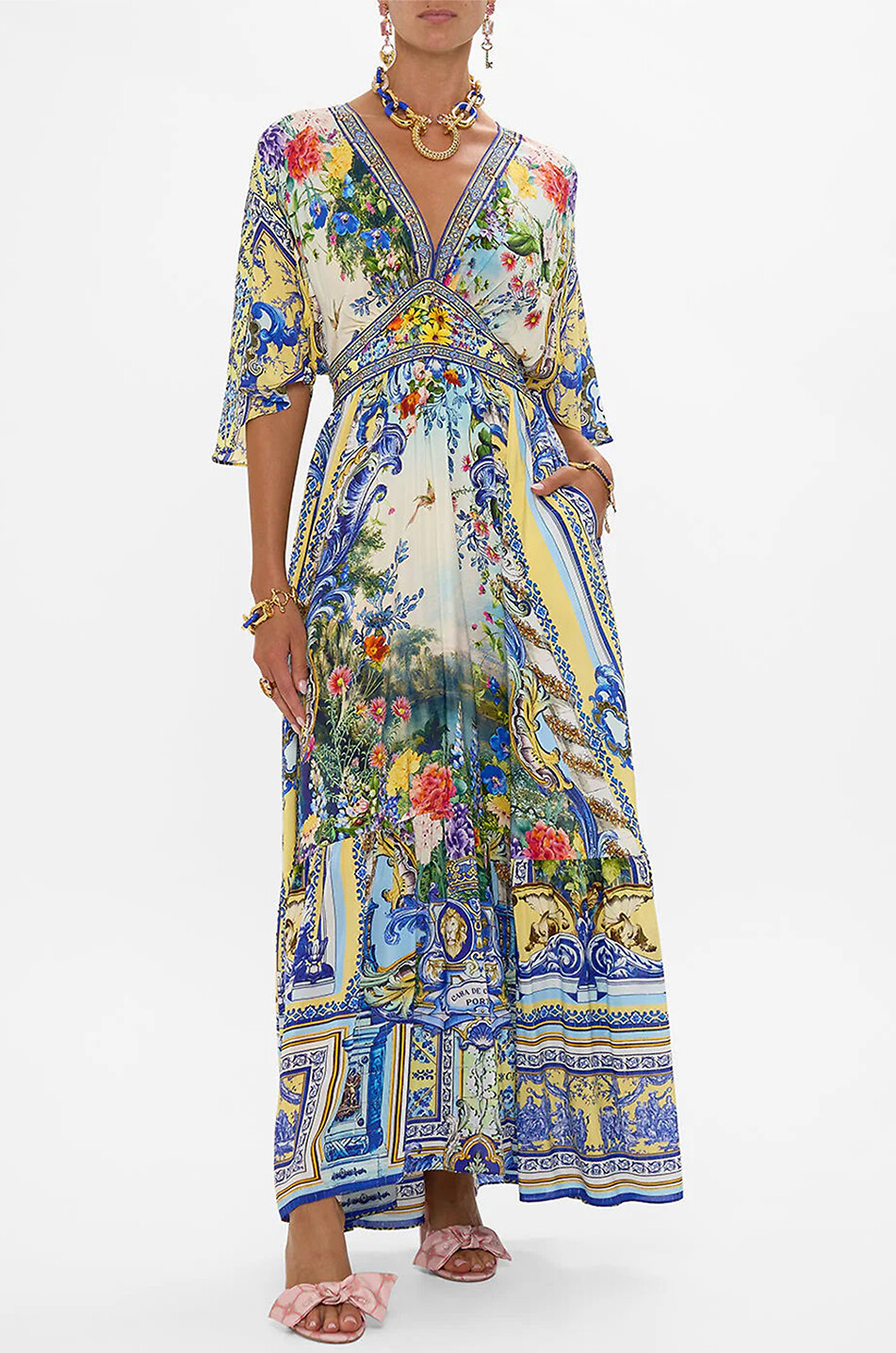 CAMILLA Langes Seidenkleid Wall to Wall Wonders Damen BLAU 3