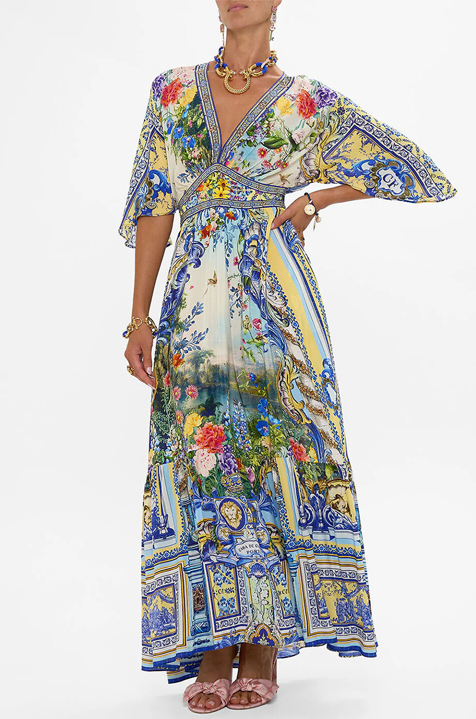 CAMILLA Langes Seidenkleid Wall to Wall Wonders Damen BLAU 4
