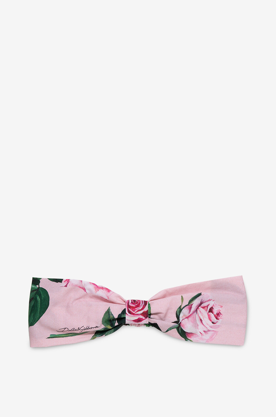 DOLCE & GABBANA Roses girls' printed poplin headband Baby PINK 1