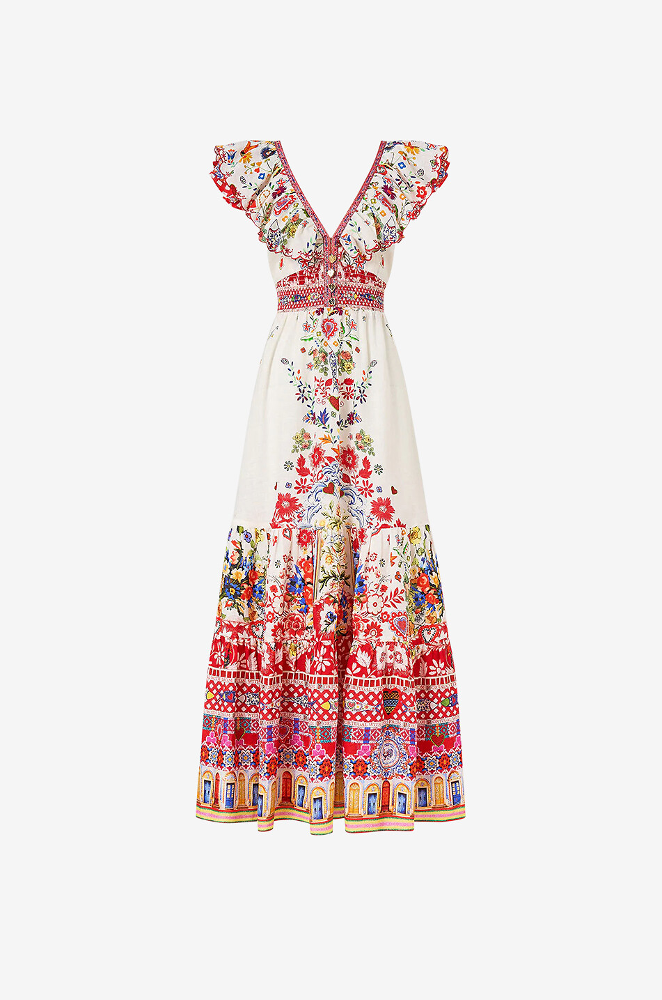 CAMILLA Robe longue en lin Faith Luck & Justice Femme ROUGE 1