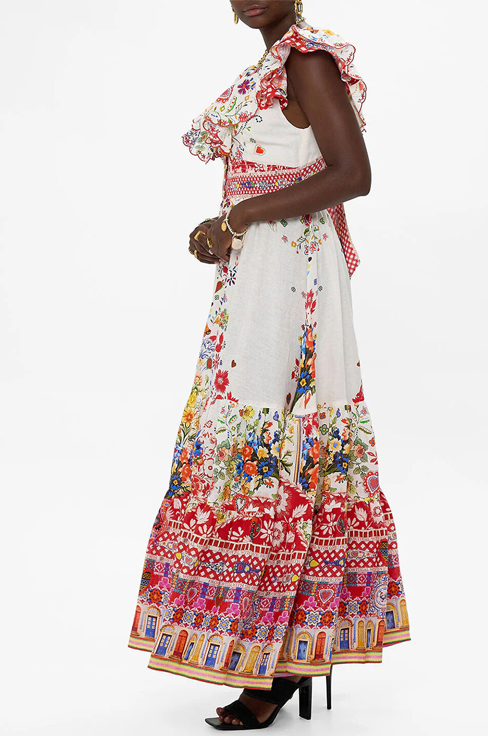 CAMILLA Robe longue en lin Faith Luck & Justice Femme ROUGE 4