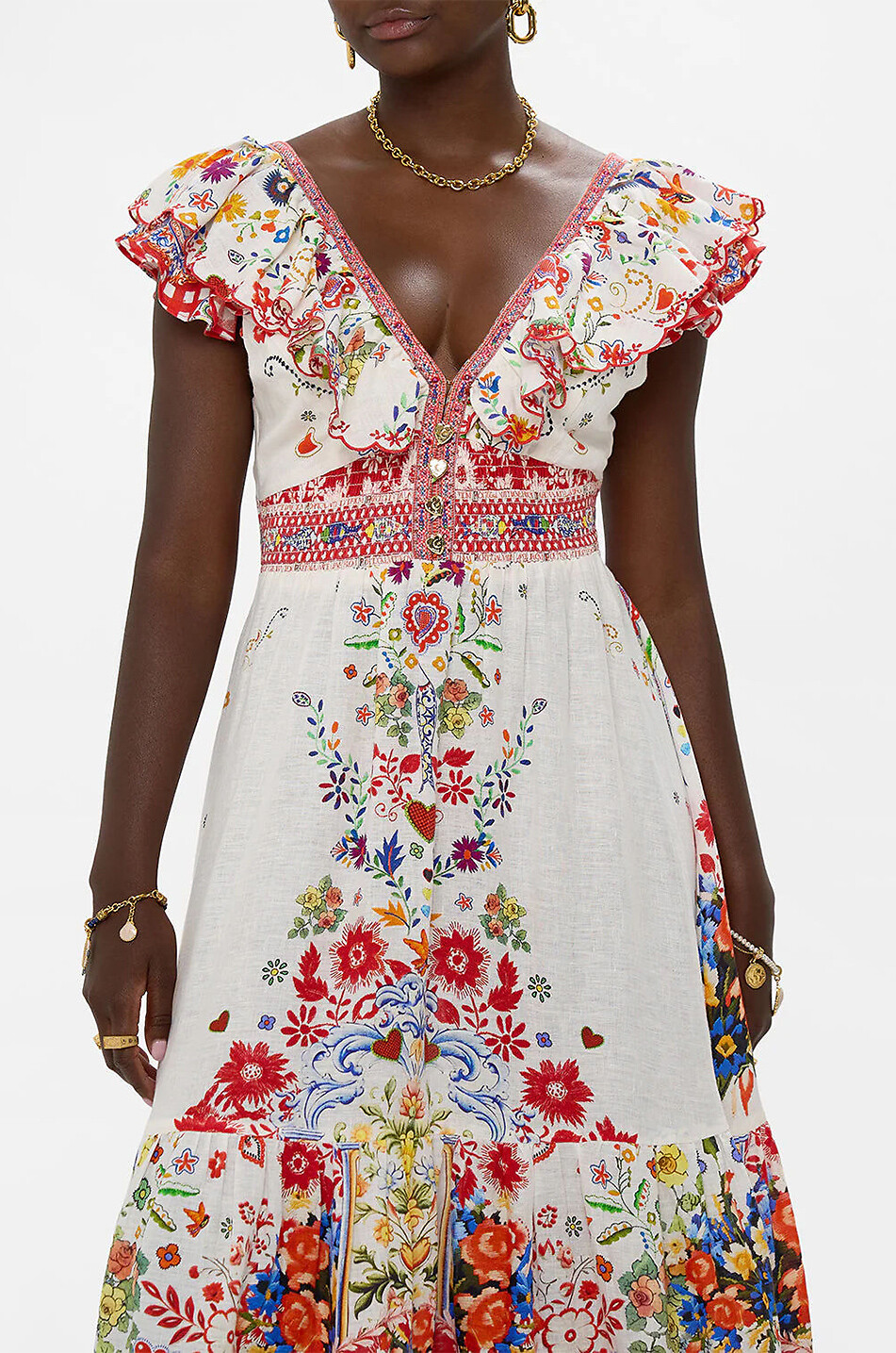 CAMILLA Robe longue en lin Faith Luck & Justice Femme ROUGE 6