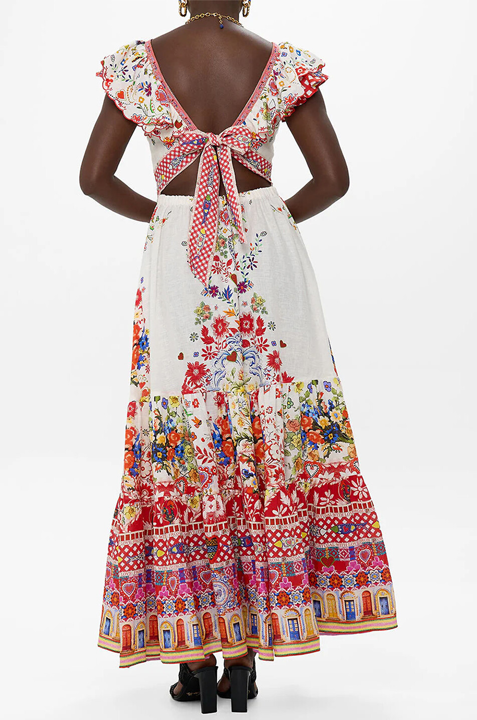 CAMILLA Robe longue en lin Faith Luck & Justice Femme ROUGE 5