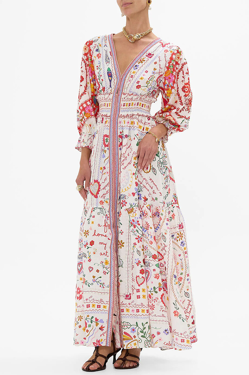 CAMILLA Robe longue en lin Faith Luck & Justice Femme ROUGE 4