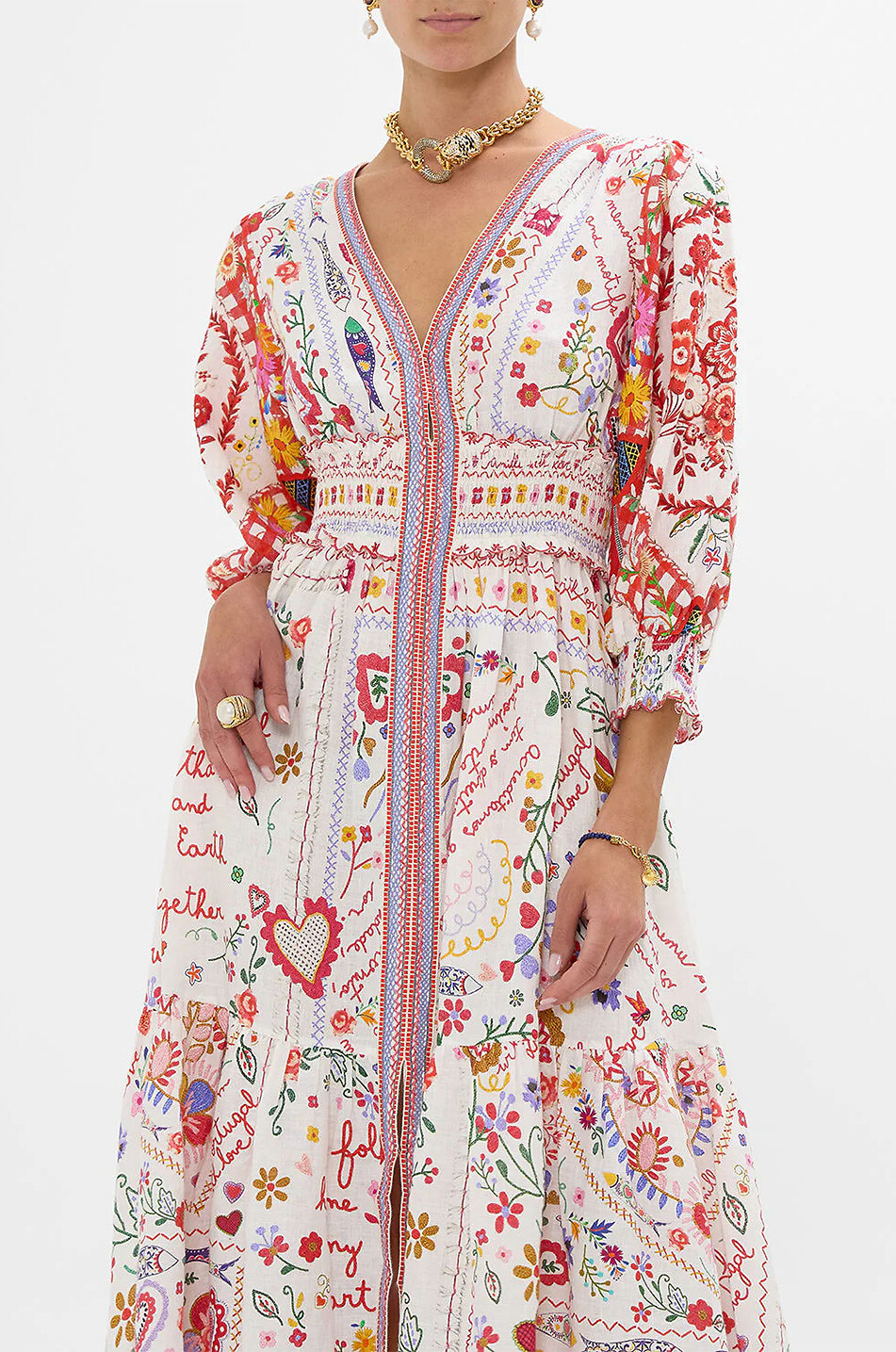 CAMILLA Robe longue en lin Faith Luck & Justice Femme ROUGE 6