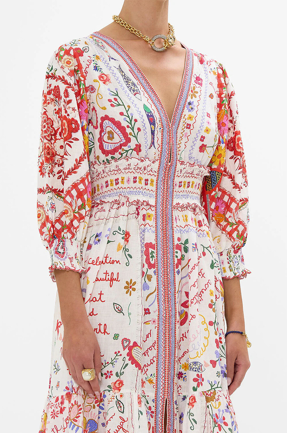 CAMILLA Robe longue en lin Faith Luck & Justice Femme ROUGE 7