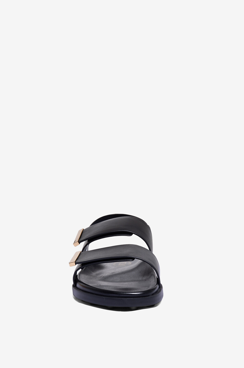 TOD'S Flat smooth leather footbed sandals Women BLACK 2