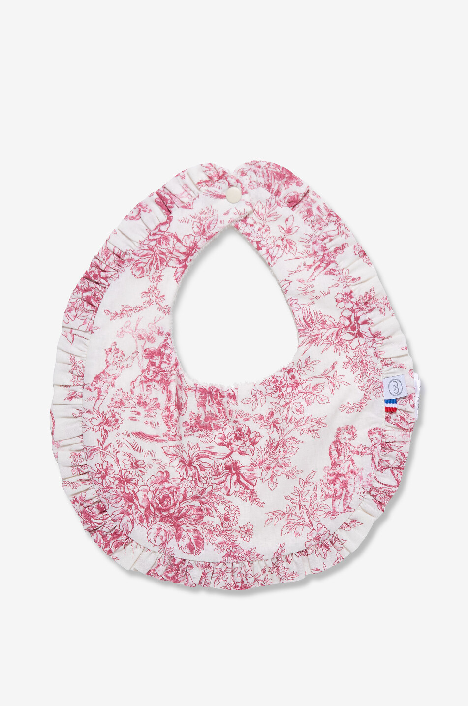 LES SONGES DE CELESTE Toile de Jouy printed cotton baby bib Baby PINK 1
