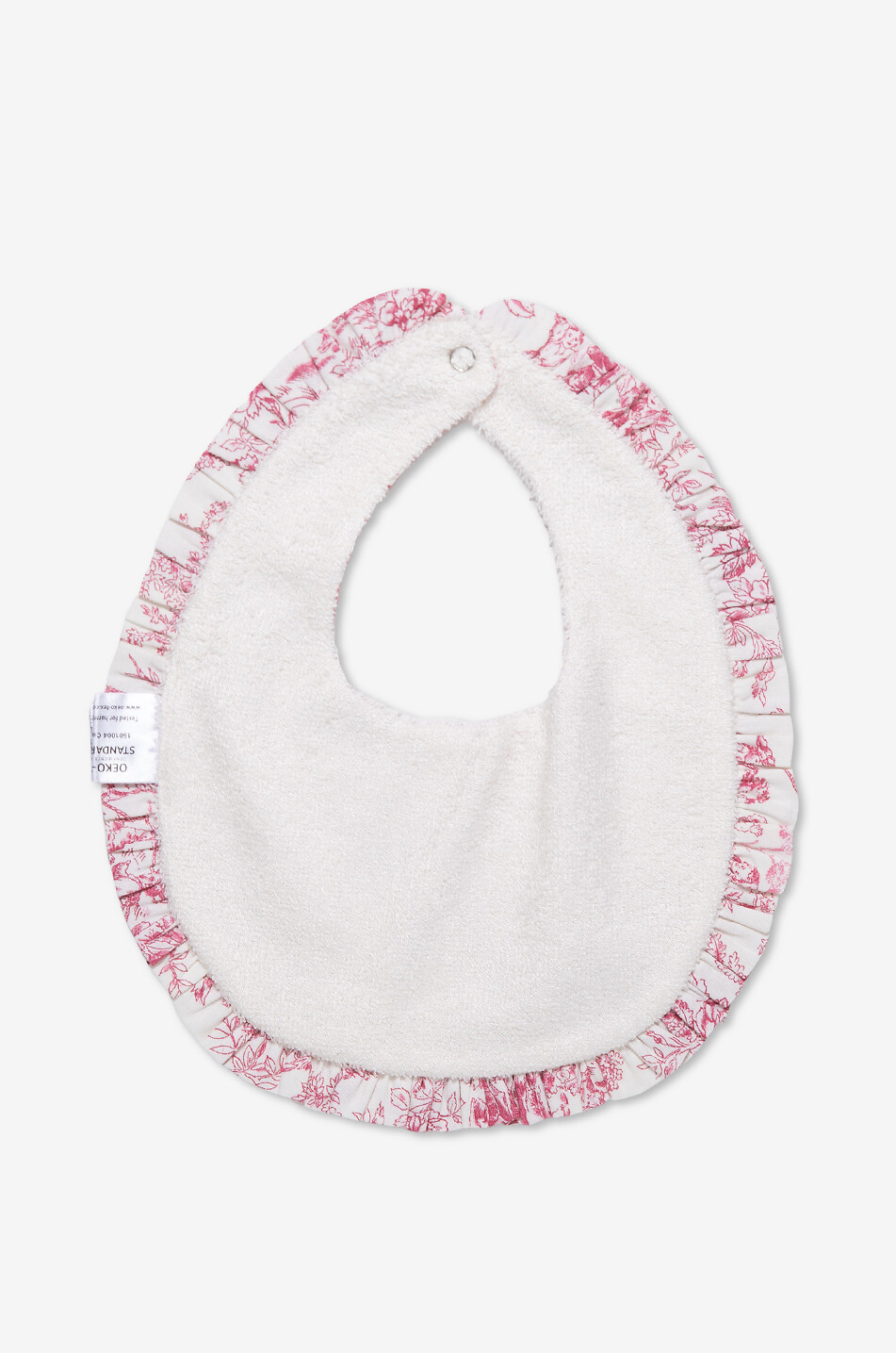 LES SONGES DE CELESTE Toile de Jouy printed cotton baby bib Baby PINK 2