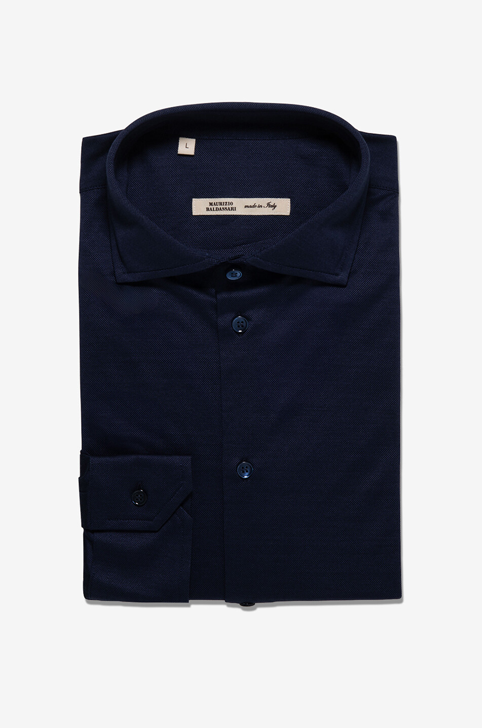 MAURIZIO BALDASSARI Jersey piqué long-sleeved shirt Men DARK BLUE 1