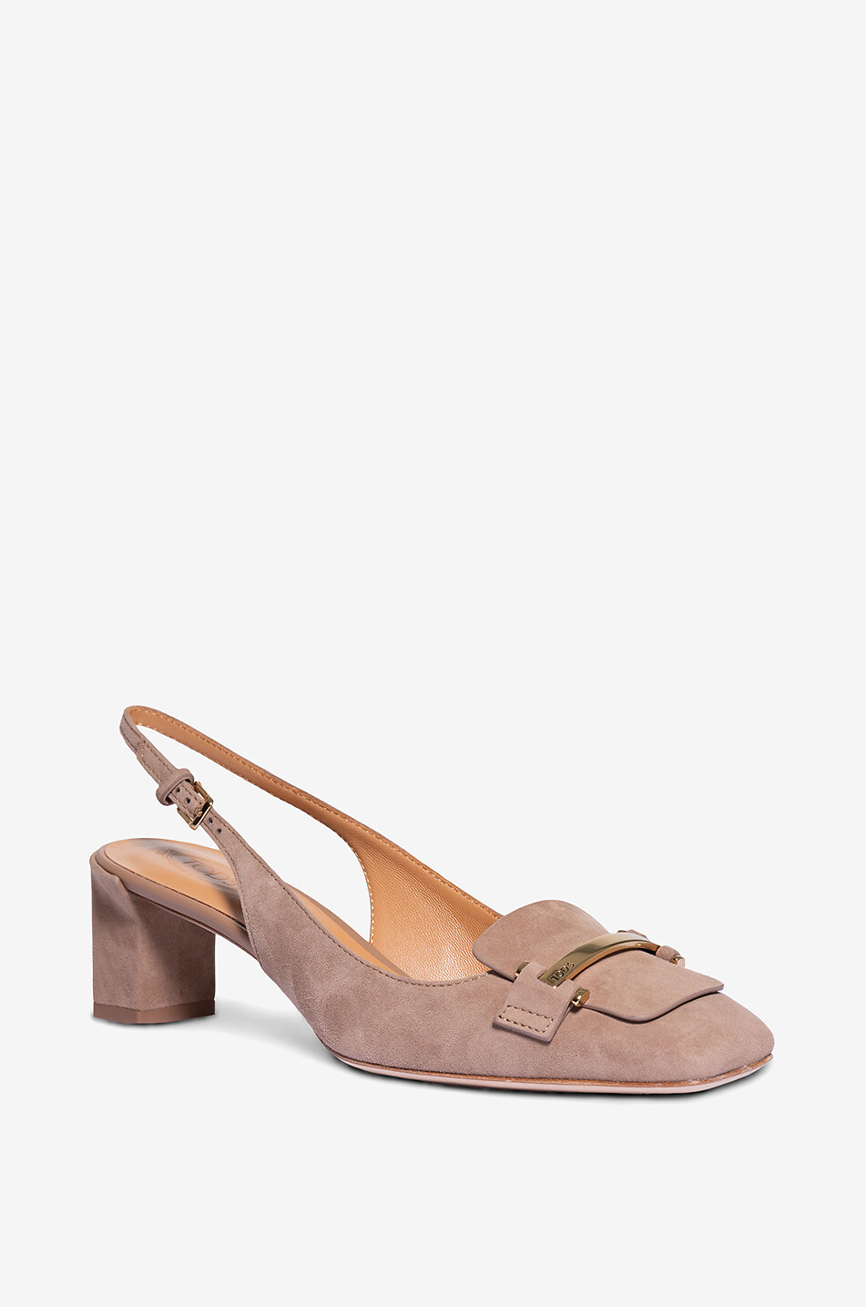 TOD'S Slingback-Pumps aus Wildleder mit Spange 50 Damen HELLBRAUN 1