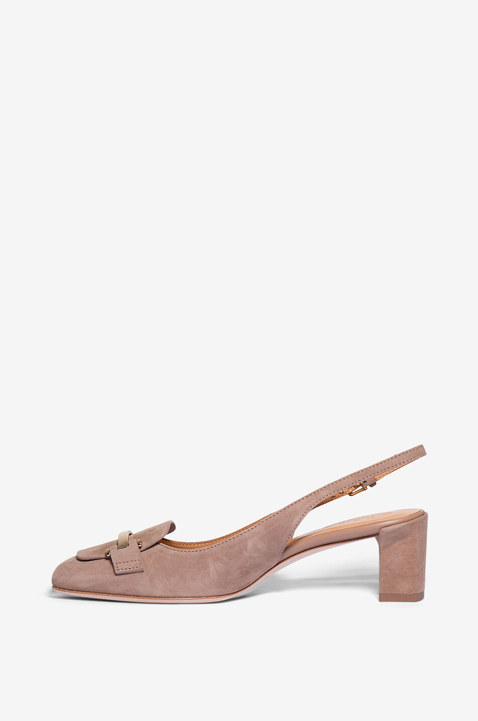 TOD'S Slingback-Pumps aus Wildleder mit Spange 50 Damen HELLBRAUN 3