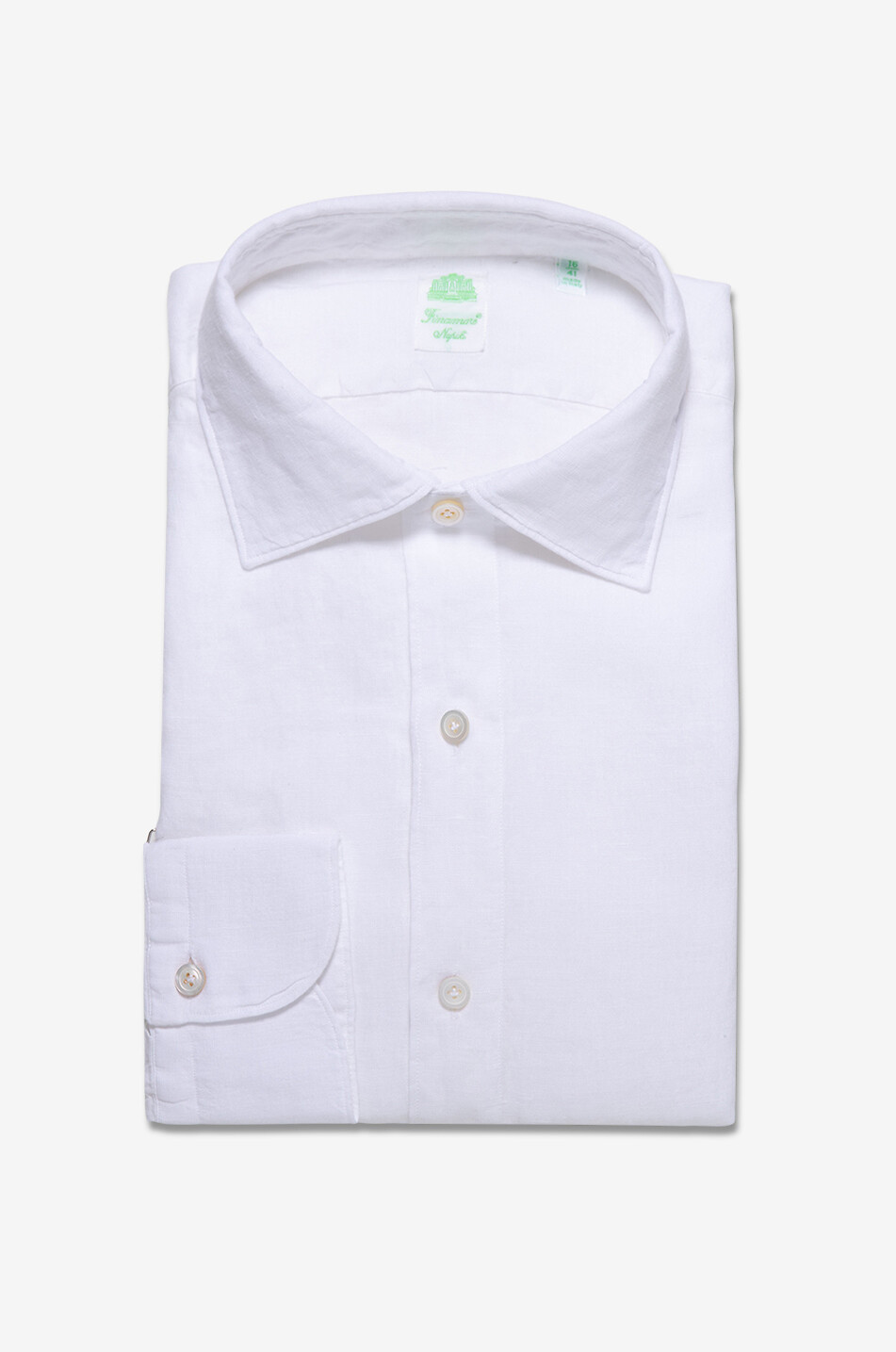 FINAMORE Luigi Gaeta Fit long-sleeved linen shirt Men WHITE 1