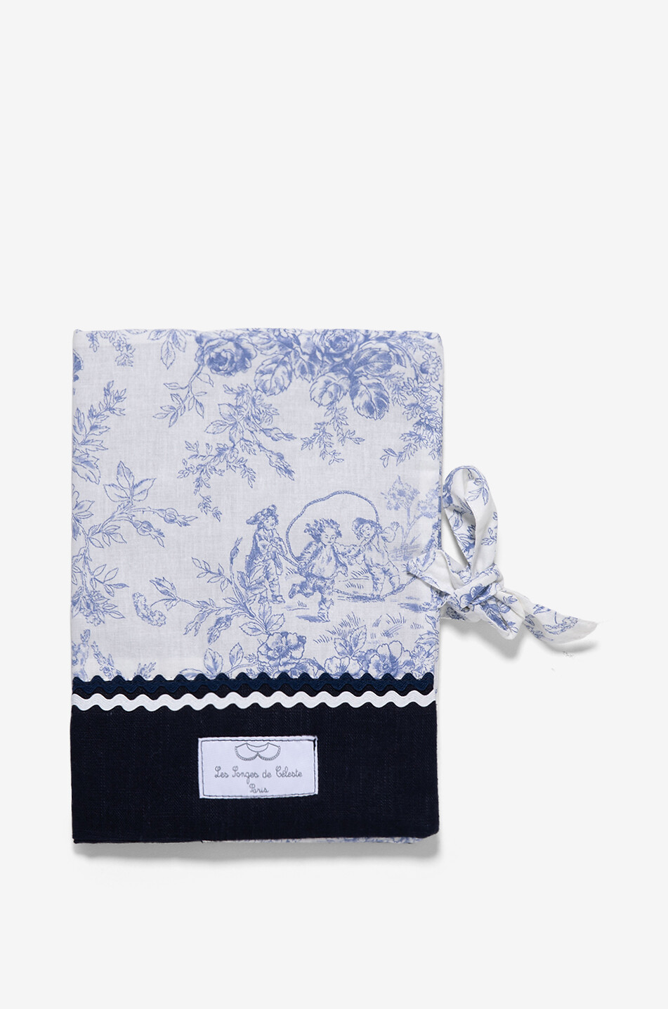 LES SONGES DE CELESTE Notizhefthülle aus Baumwolle mit Toile de Jouy-Print Baby BLAU 1