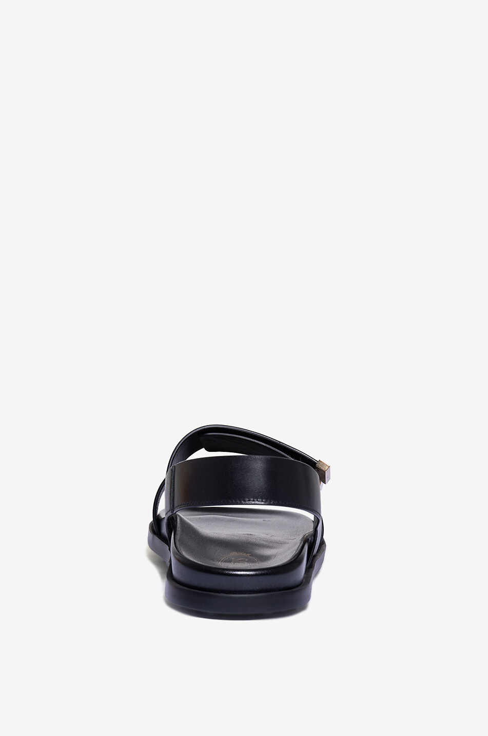 TOD'S Flat smooth leather footbed sandals Women BLACK 4