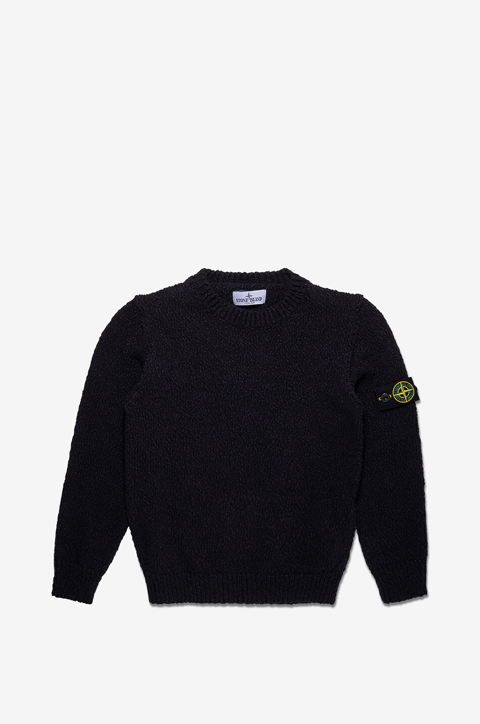 STONE ISLAND JUNIOR Pull ras du cou en coton garçon 5100019 Garçon NOIR 1