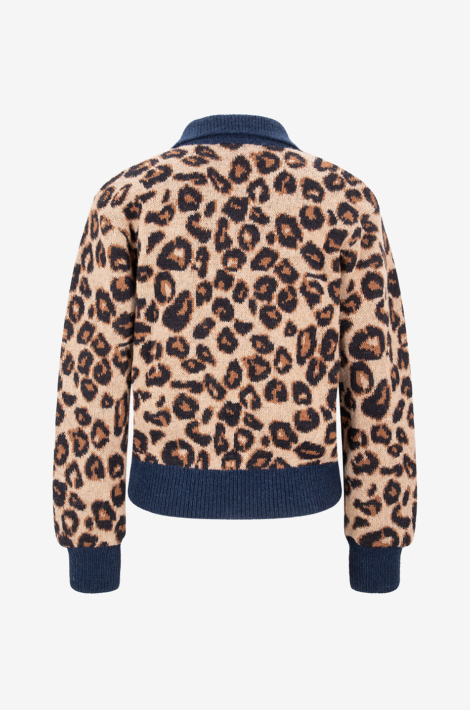 Leoparden-Jacquard-Pullover mit Polokragen Dulce