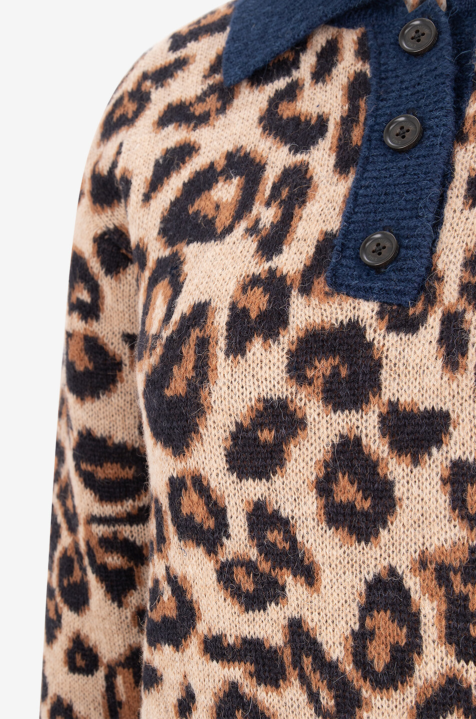 BALZAC PARIS Pull à col polo en maille jacquard léopard Dulce Femme MULTICOLORE 3
