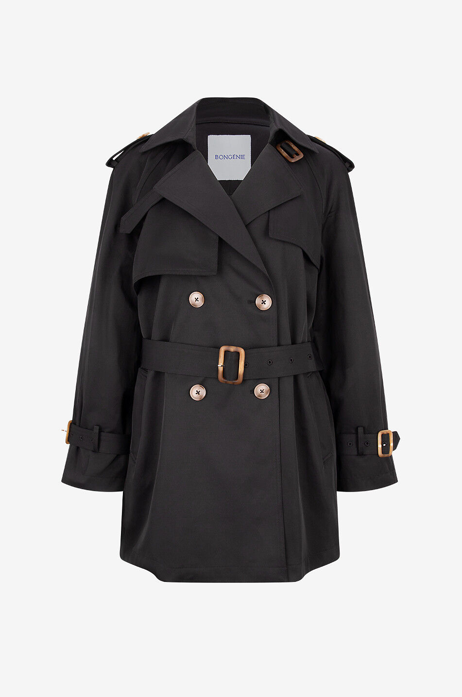 BONGENIE Kurzer Trenchcoat aus Baumwolle Alix Damen SCHWARZ 1