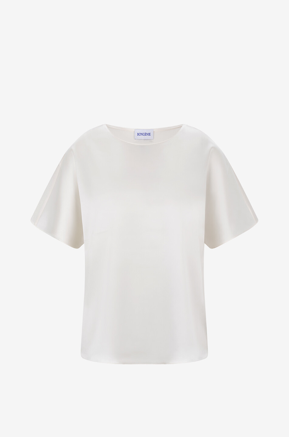 BONGÉNIE Top à manches courtes en soie Anna Femme BLANC 1