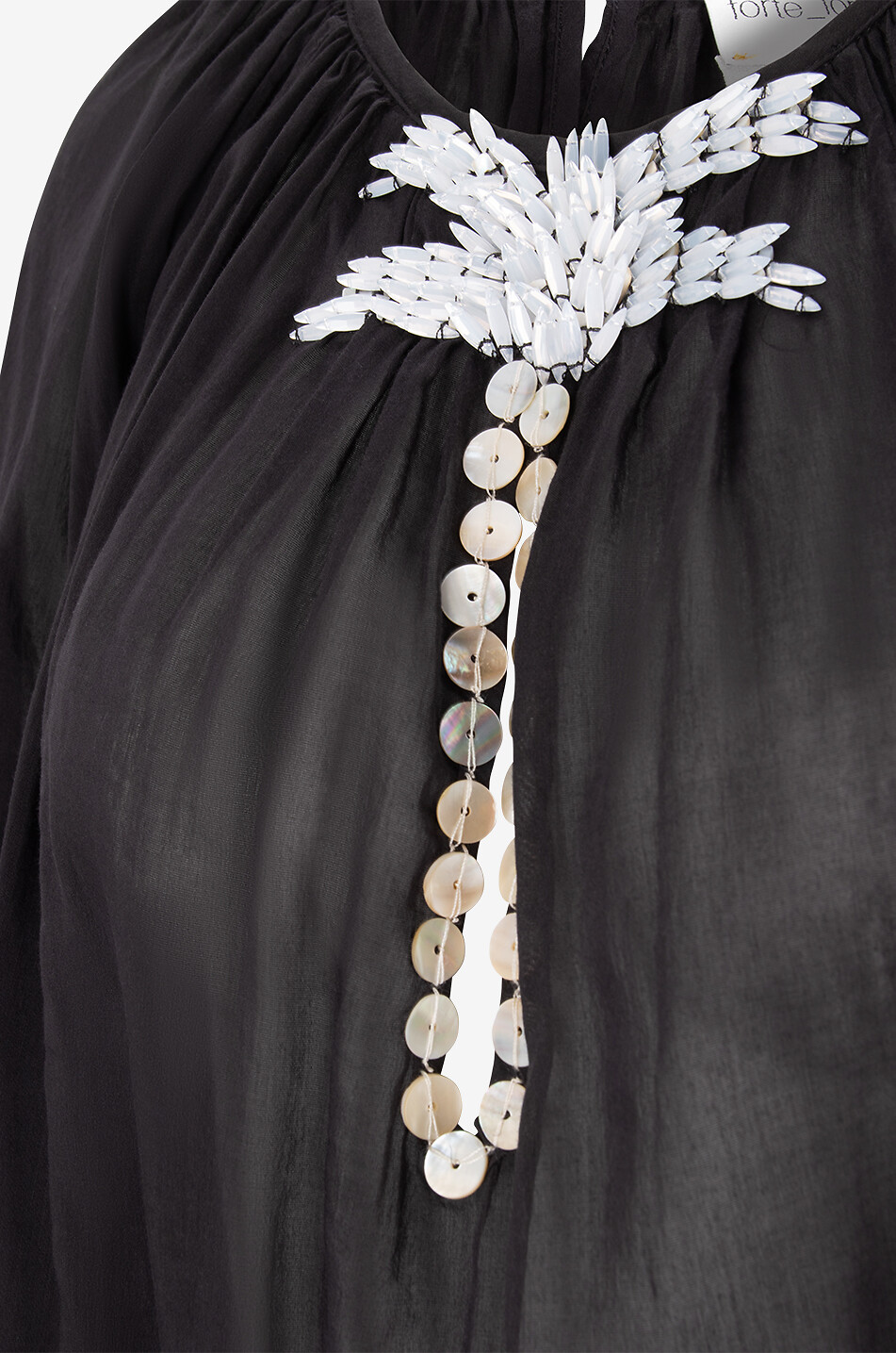 Blouse à manches longues en coton et soie Pearl Suite