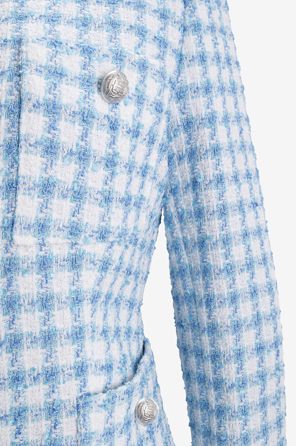 TAGLIATORE Veste tailleur en tweed à carreaux vichy Beverly Femme BLEU 3