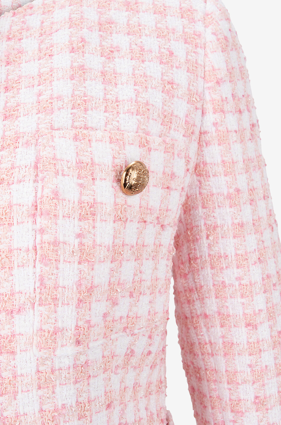 TAGLIATORE Beverly gingham check tweed jacket Women PINK 3