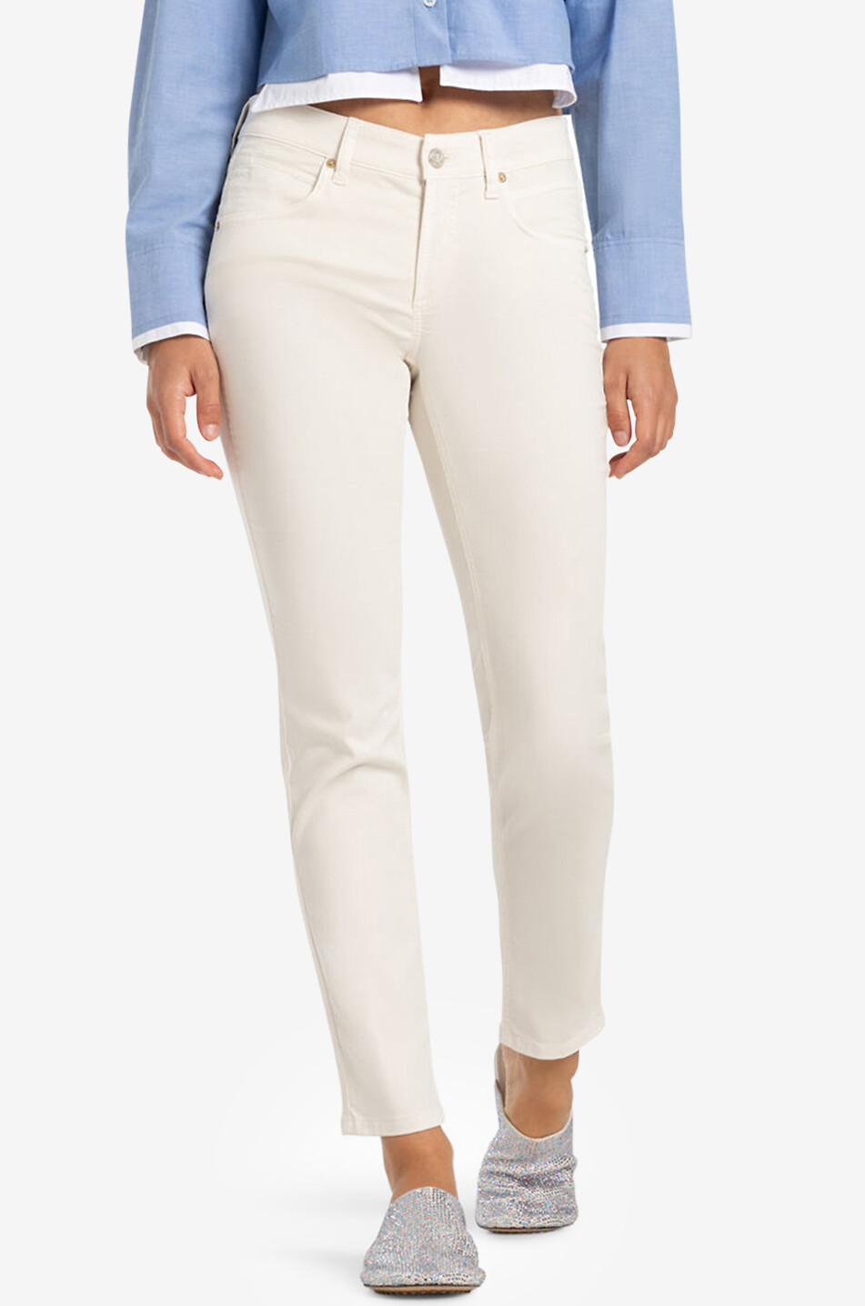 CAMBIO Piper Cropped cotton straight-leg jeans Women EGGSHELL 5