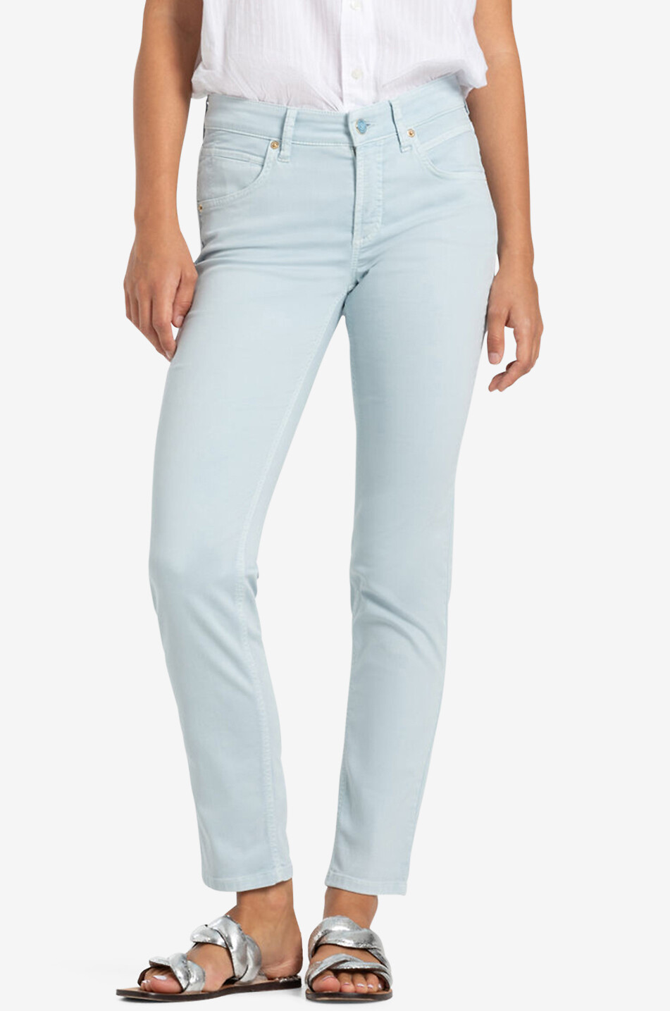 CAMBIO Piper Cropped cotton straight-leg jeans Women LIGHT BLUE 3