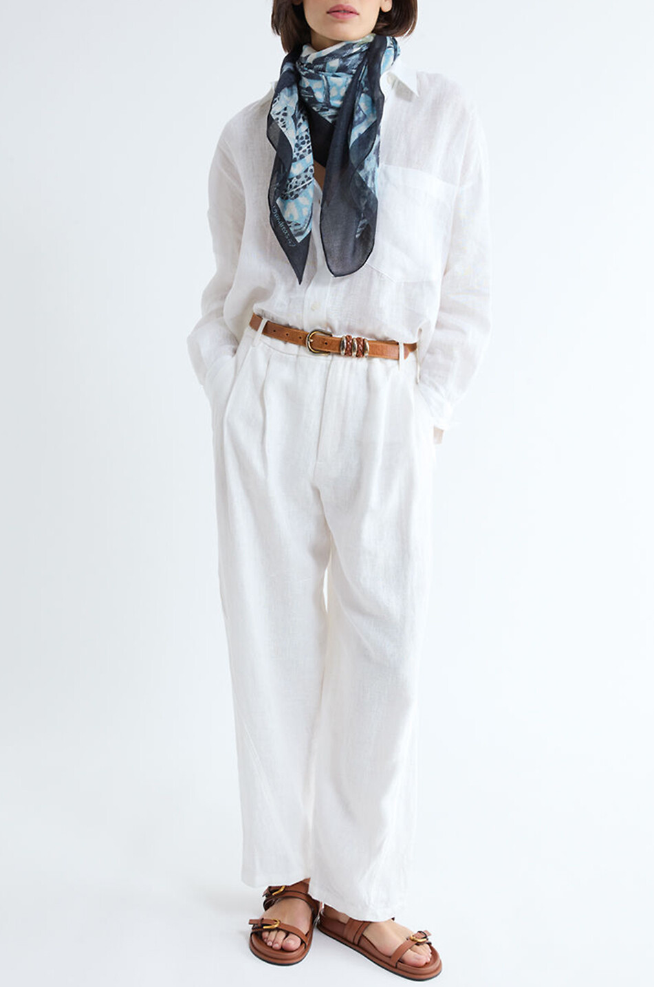 Tropical cashmere and silk square scarf
