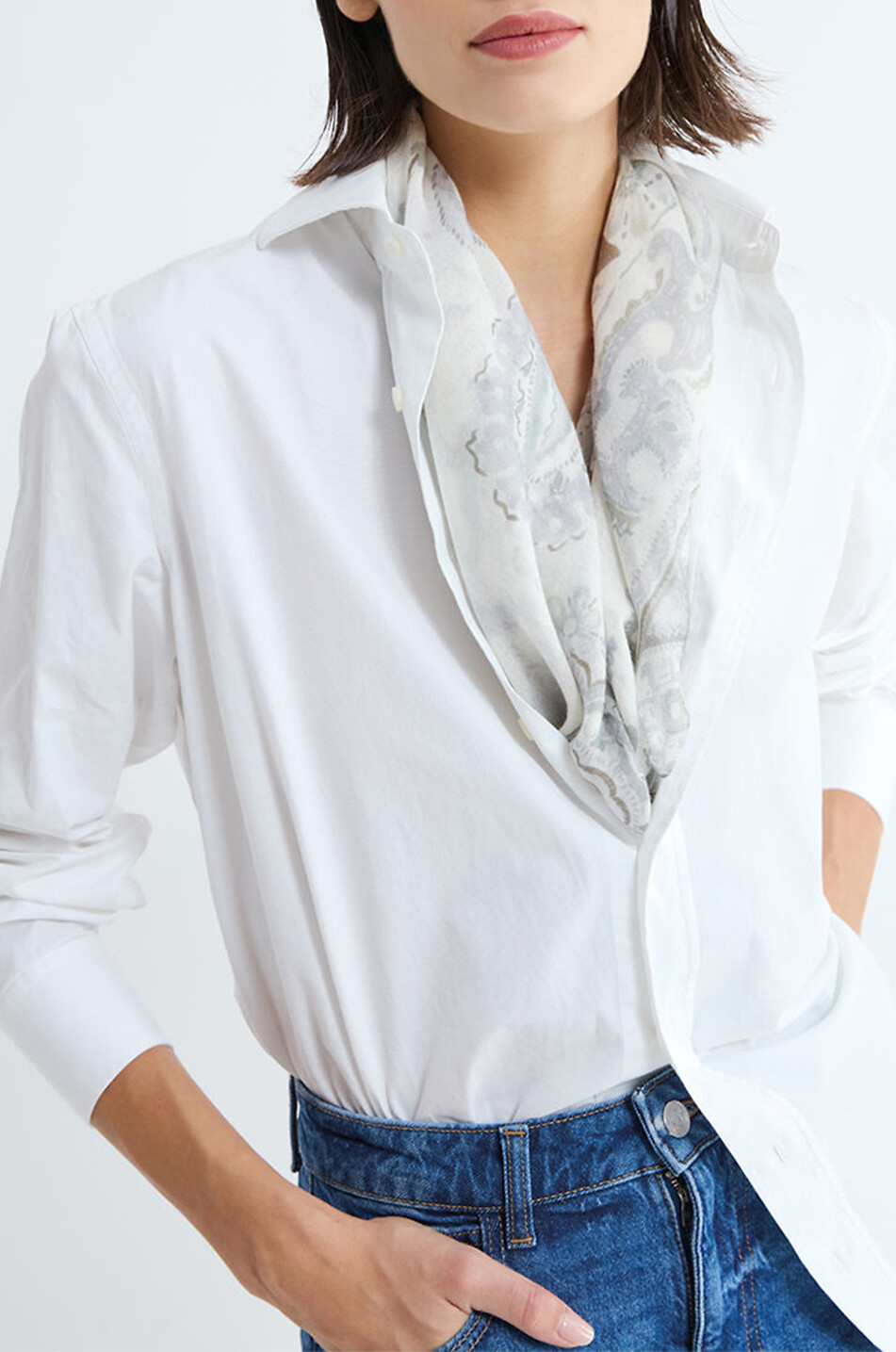 Indira cashmere and silk square scarf