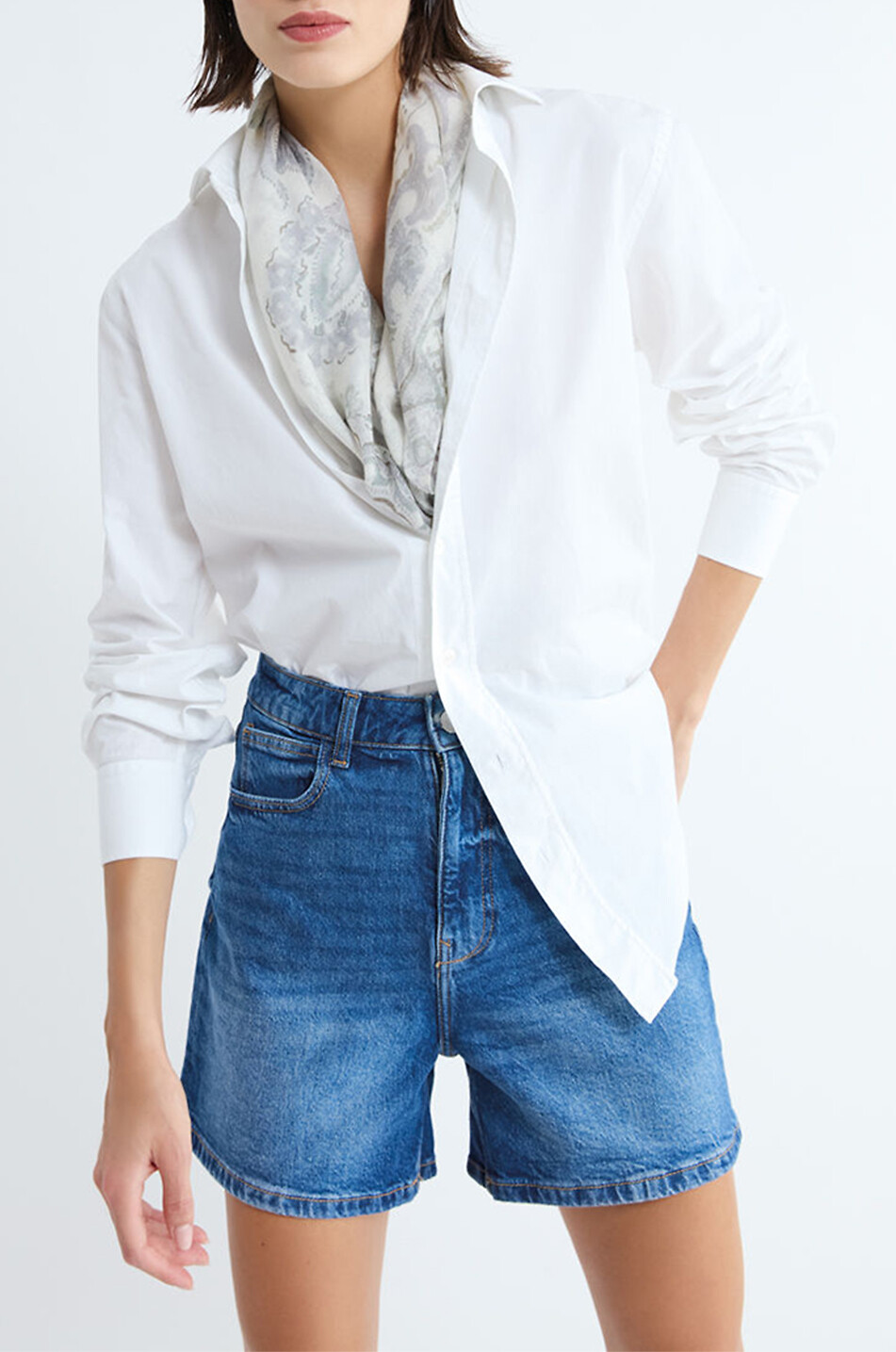 Indira cashmere and silk square scarf