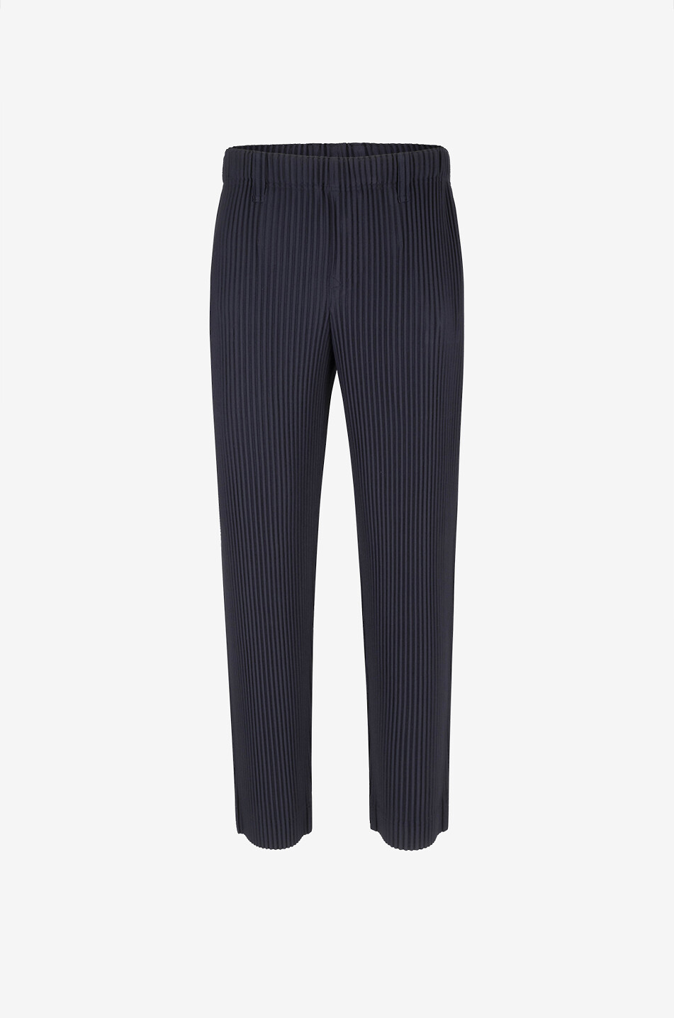 Wool Like Light pleat knit cropped straight trousers - HOMME