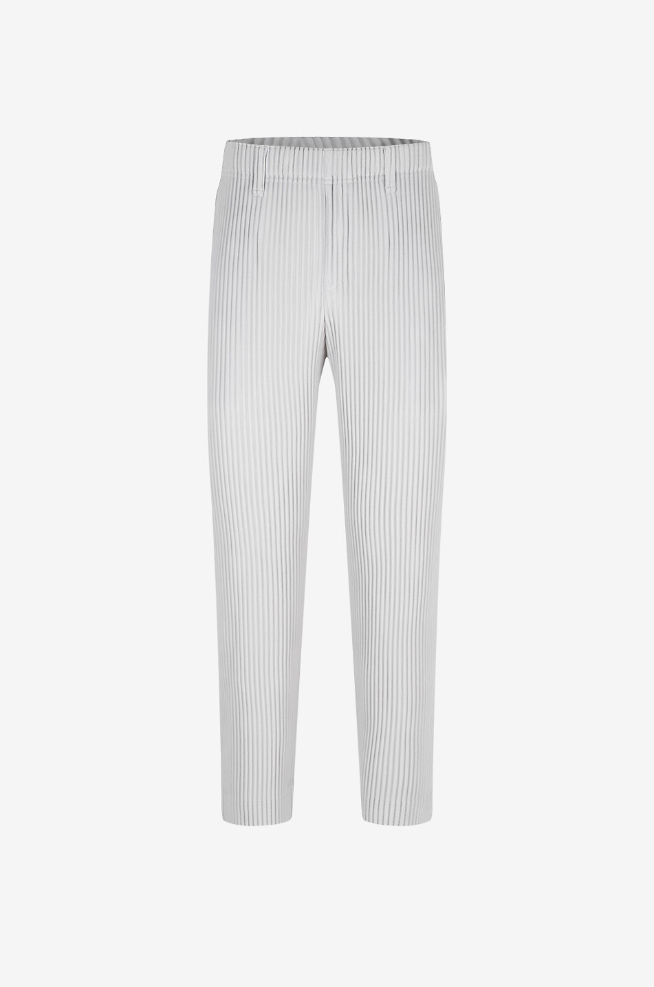 HOMME PLISSÉ ISSEY MIYAKE Pantalon droit raccourci en maille plissée Wool Like Light Homme GRIS CLAIR 1
