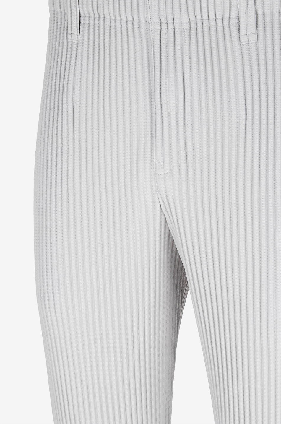 HOMME PLISSÉ ISSEY MIYAKE Pantalon droit raccourci en maille plissée Wool Like Light Homme GRIS CLAIR 3